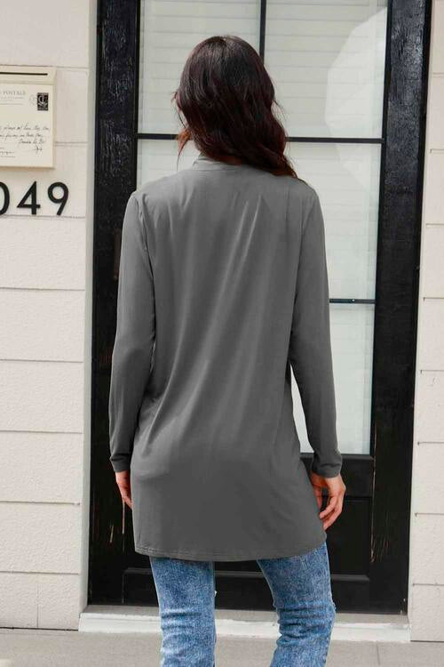    Long Sleeve Cardigan with Pockets Trendsi