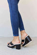  Cherish The Moments Contrast Platform Sandals in Black Trendsi