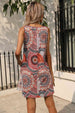 Printed Round Neck Sleeveless Dress with Pockets -BazaarBey - www.shopbazaarbey.com