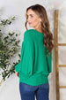 Zenana Full Size Round Neck Batwing Sleeve Blouse Trendsi