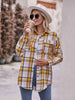 Plaid Dropped Shoulder Longline Shirt Trendsi