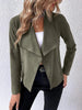 Collared Neck Long Sleeve Jacket Trendsi