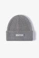 NEWYORK Patch Rib-Knit Cuffed Beanie Trendsi