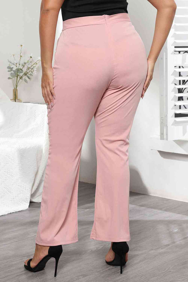  Seamed Detail Plain Pants Bazaarbey