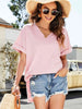 High-Low Side Slit V-Neck Tee Bazaarbey