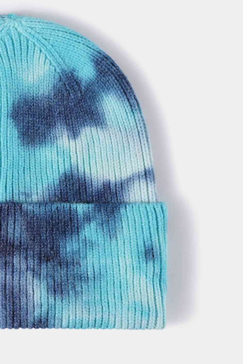 Tie-Dye Cuffed Rib-Knit Beanie Hat Trendsi