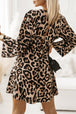 Leopard Flare Sleeve Cutout Dress -BazaarBey - www.shopbazaarbey.com