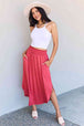  Comfort Princess Full Size High Waist Scoop Hem Maxi Skirt in Hot Pink Trendsi