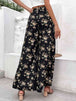 Floral Side Slit Wide Leg Pants Bazaarbey