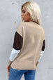  Ribbed Trim Round Neck Knit Pullover Trendsi