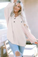 Collared Neck Half Button Long Sleeve Blouse Trendsi