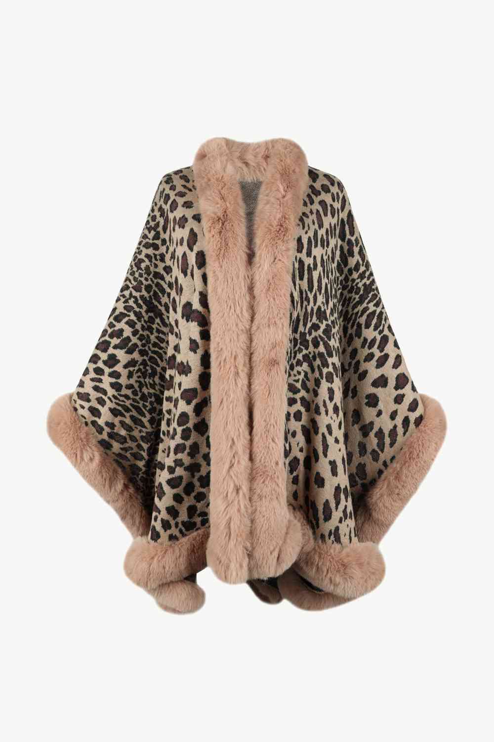 Leopard Open Front Poncho Bazaarbey