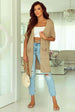 Open Front Sweater Cardigan with Pockets Trendsi