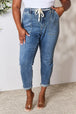   High Waist Drawstring Denim Jeans Trendsi