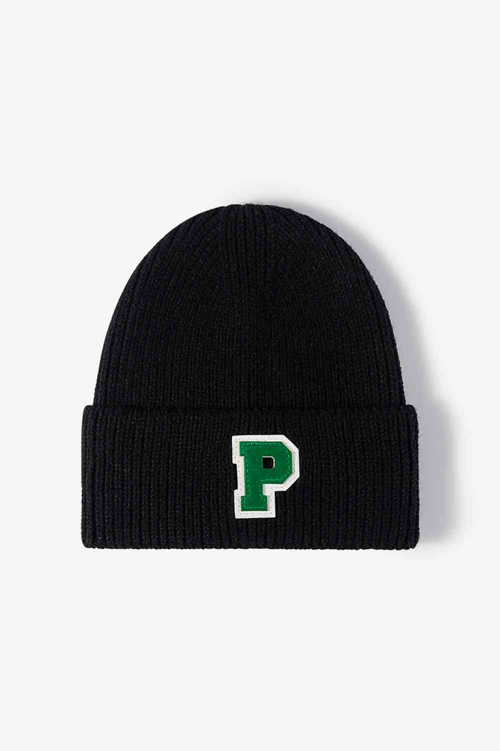 Letter Patch Cuffed Knit Beanie Trendsi