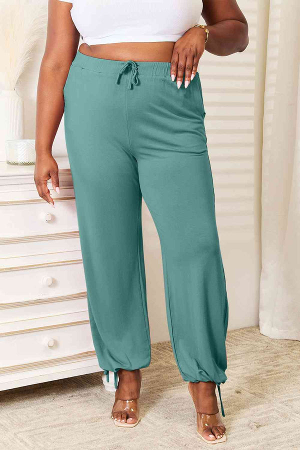   Soft Rayon Drawstring Waist Pants with Pockets Bazaarbey