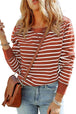Striped Long Sleeve Round Neck Top Trendsi