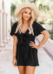 V-Neck Flutter Sleeve Romper -BazaarBey - www.shopbazaarbey.com