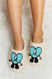 dy Love Heart Print Plush Slippers Trendsi