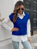 Cable-knit V-Neck Sweater Vest Trendsi