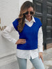 Cable-knit V-Neck Sweater Vest Trendsi