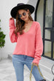 V-Neck Drop Shoulder Long Sleeve Knit Top Bazaarbey