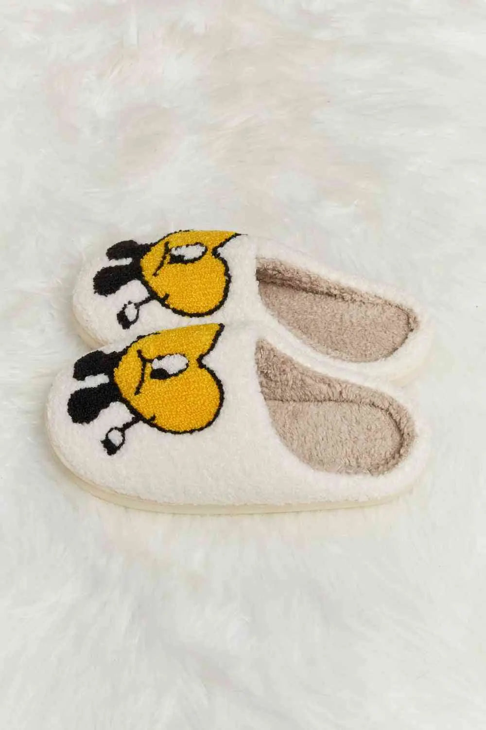 dy Love Heart Print Plush Slippers Trendsi