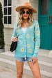 Daisy Pattern Button Front Cardigan Trendsi