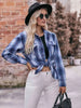 Plaid Dropped Shoulder Longline Shirt Trendsi