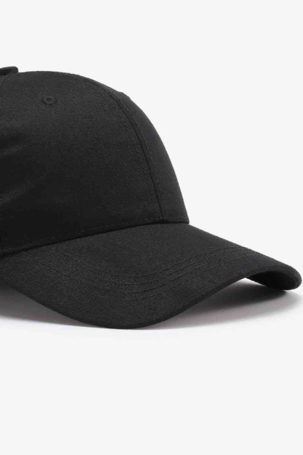 Plain Adjustable Cotton Baseball Cap Trendsi