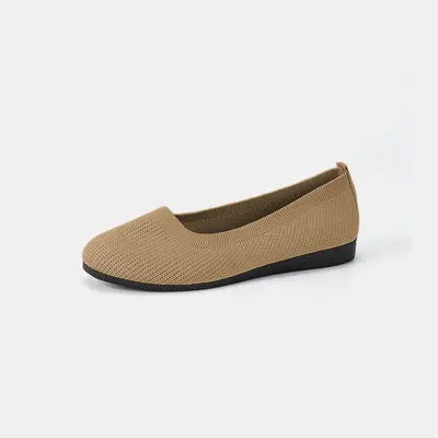 Round Toe Knit Ballet Flats Trendsi