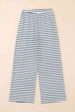 Striped Drawstring Waist Wide Leg Pants Bazaarbey