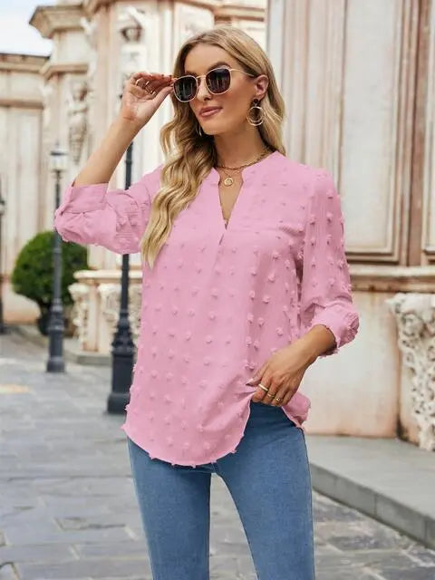  Notched Neck Blouse Bazaarbey