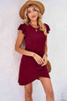 Flutter Sleeve Tulip Hem Dress -BazaarBey - www.shopbazaarbey.com