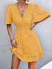 Printed Smocked Waist Layered  Dress -BazaarBey - www.shopbazaarbey.com