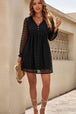 Buttoned Empire Waist Lace Dress Bazaarbey