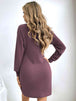 Ribbed Turtle Neck Long Sleeve Dress -BazaarBey - www.shopbazaarbey.com