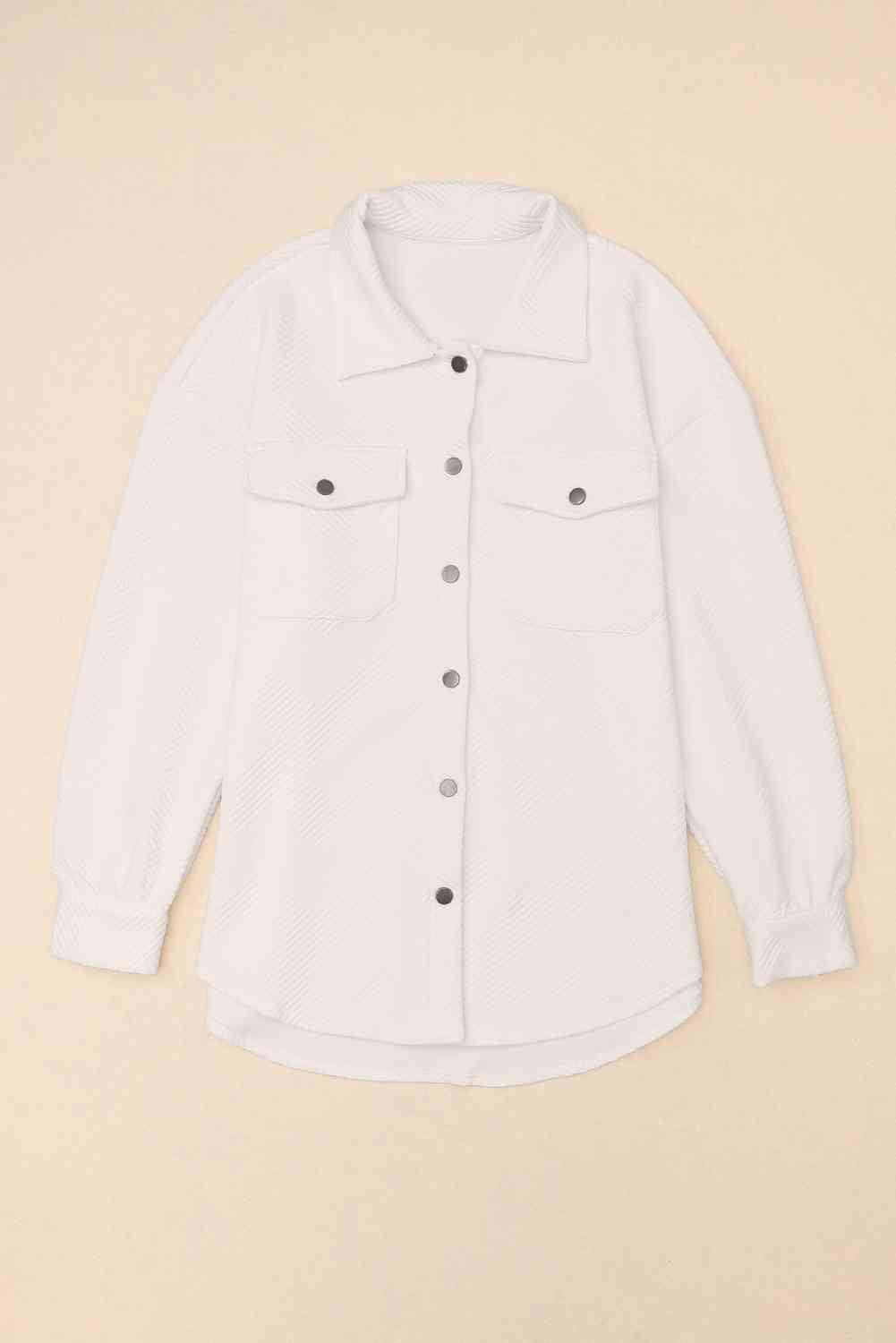 Snap Down Collared Jacket Trendsi