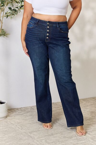   Mid Rise Flare Jeans Trendsi