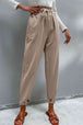 Drawstring  Waist Button Detail Pants Bazaarbey