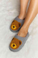 dy Teddy Bear Print Plush Slide Slippers Trendsi