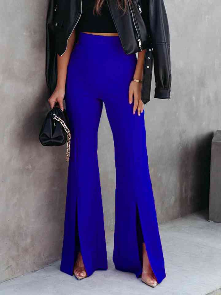 Front Slit Flare Leg Pants Bazaarbey