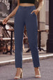 Ankle-Length Straight Leg Pants with Pockets Bazaarbey