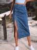 Button Down Denim Skirt Bazaarbey