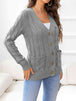 Button Down Cable-Knit Cardigan Bazaarbey