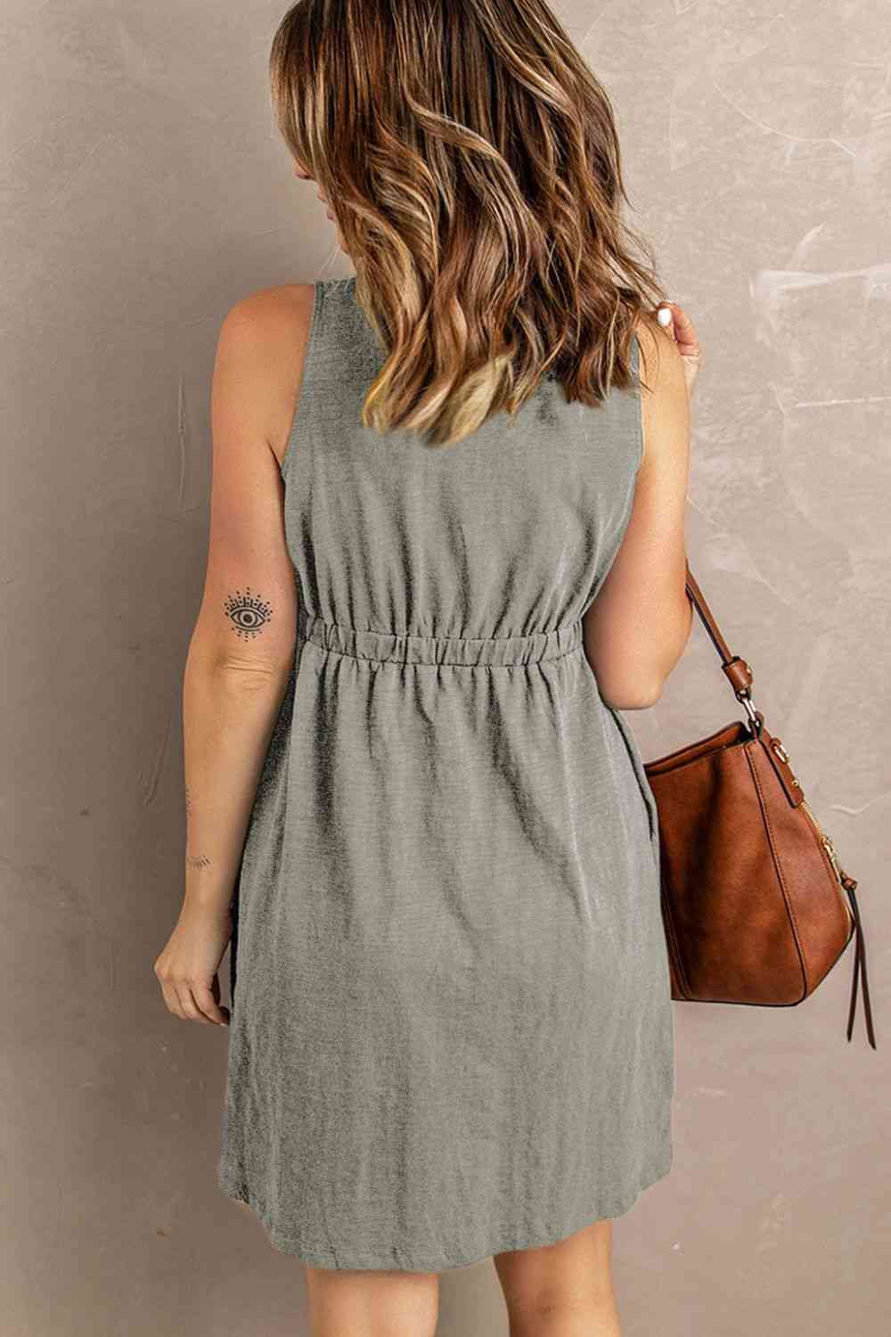 Sleeveless Button Down Mini Magic Dress Bazaarbey