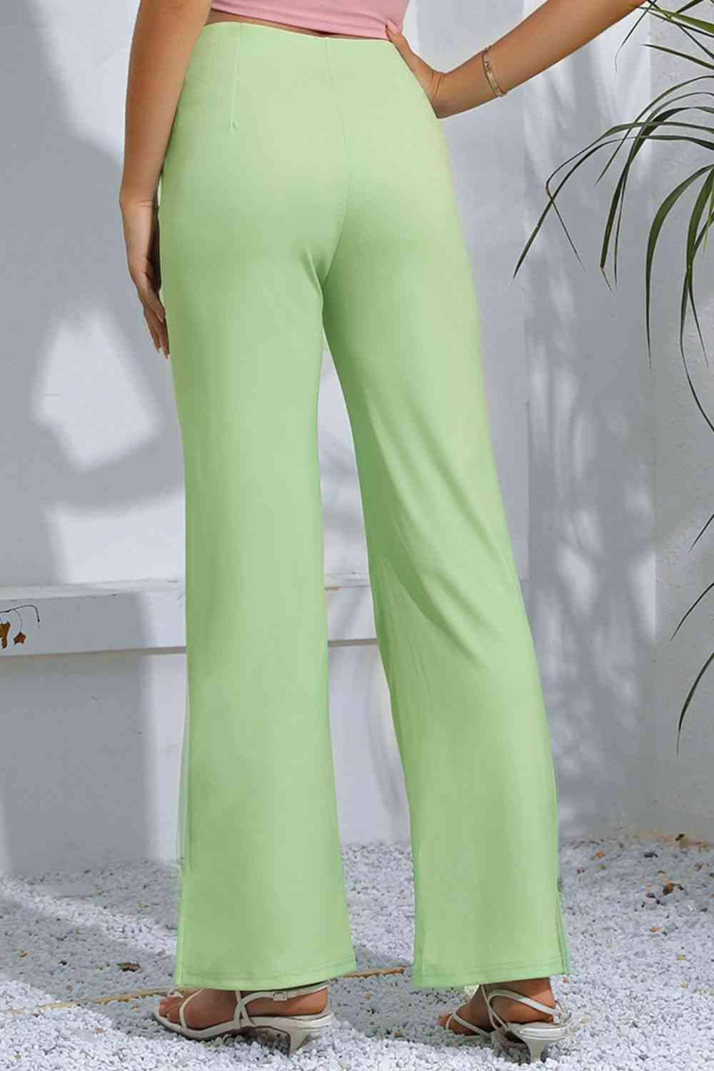 Slit High-Rise Flare Pants Bazaarbey