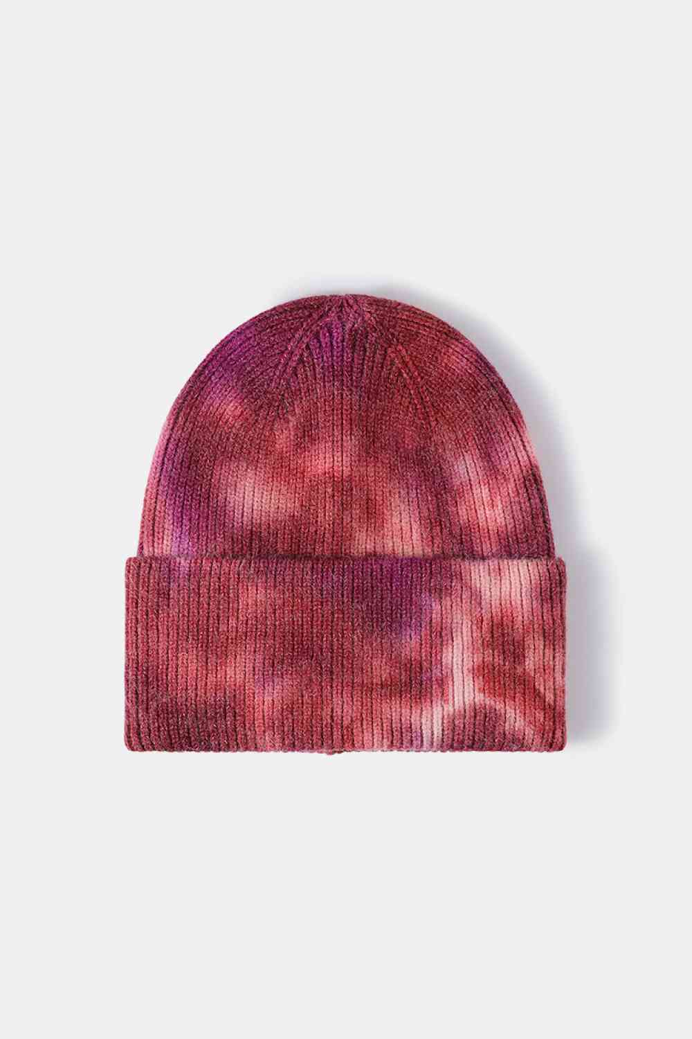 Tie-Dye Cuffed Rib-Knit Beanie Hat Trendsi