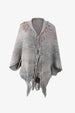 Multicolored Fringe Trim Poncho Bazaarbey