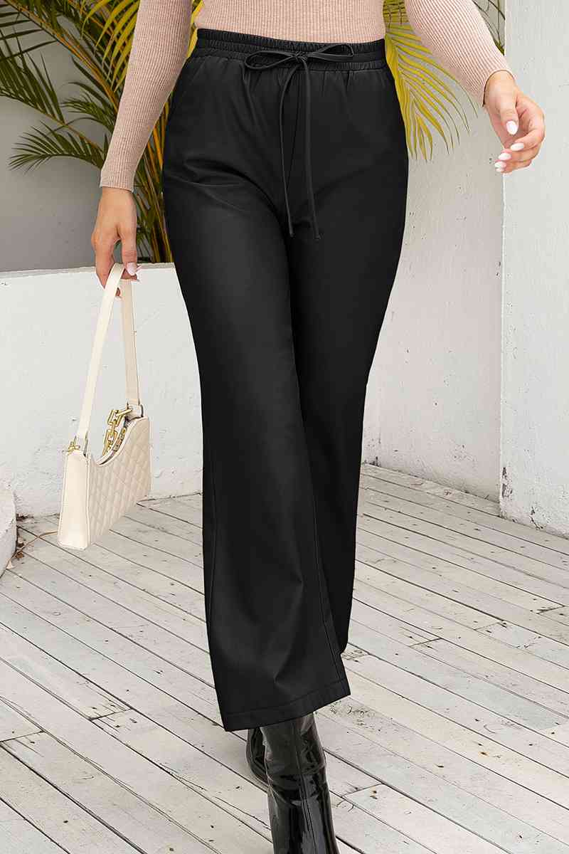 Drawstring Wide Leg Long Pants Bazaarbey